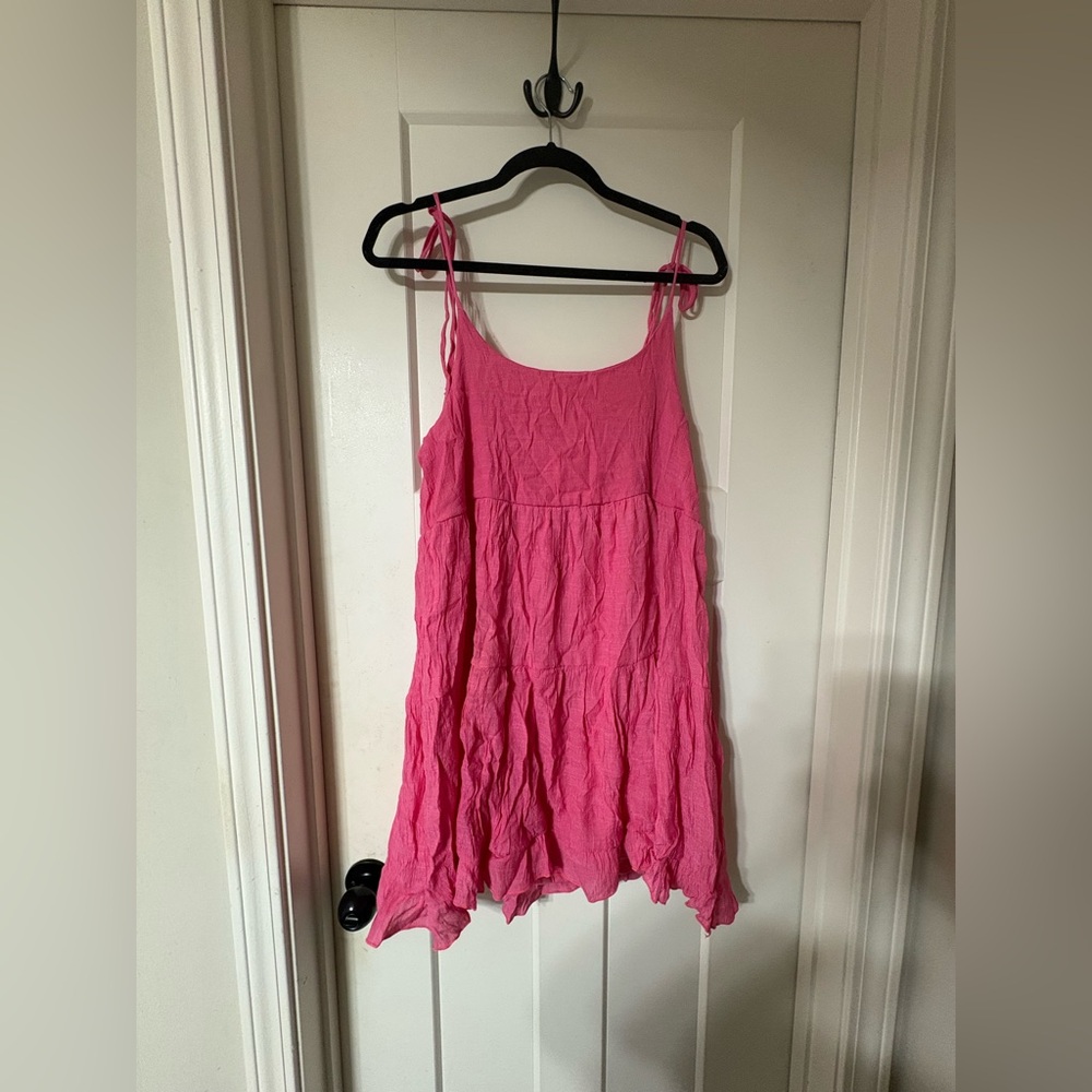 Altar’d State Women's Pink Tie-Strap Slip Dress